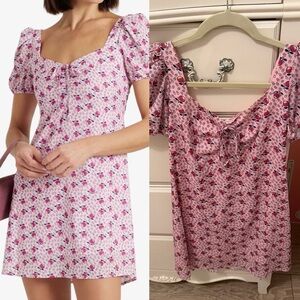HVN Dylan Apple Print Pink Dress